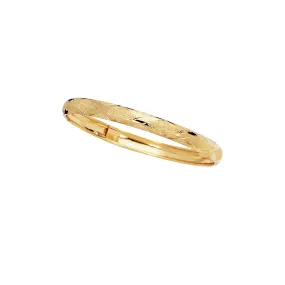 10K Gold 6mm Polished & Diamond Cut Bangle