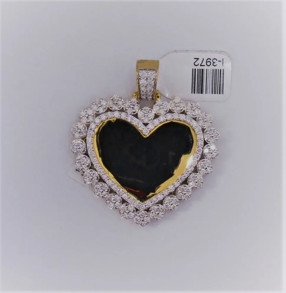 10k Yellow Gold Heart Memory Pendant