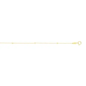 14K Gold 1.5mm Polished Cube Saturn Chain