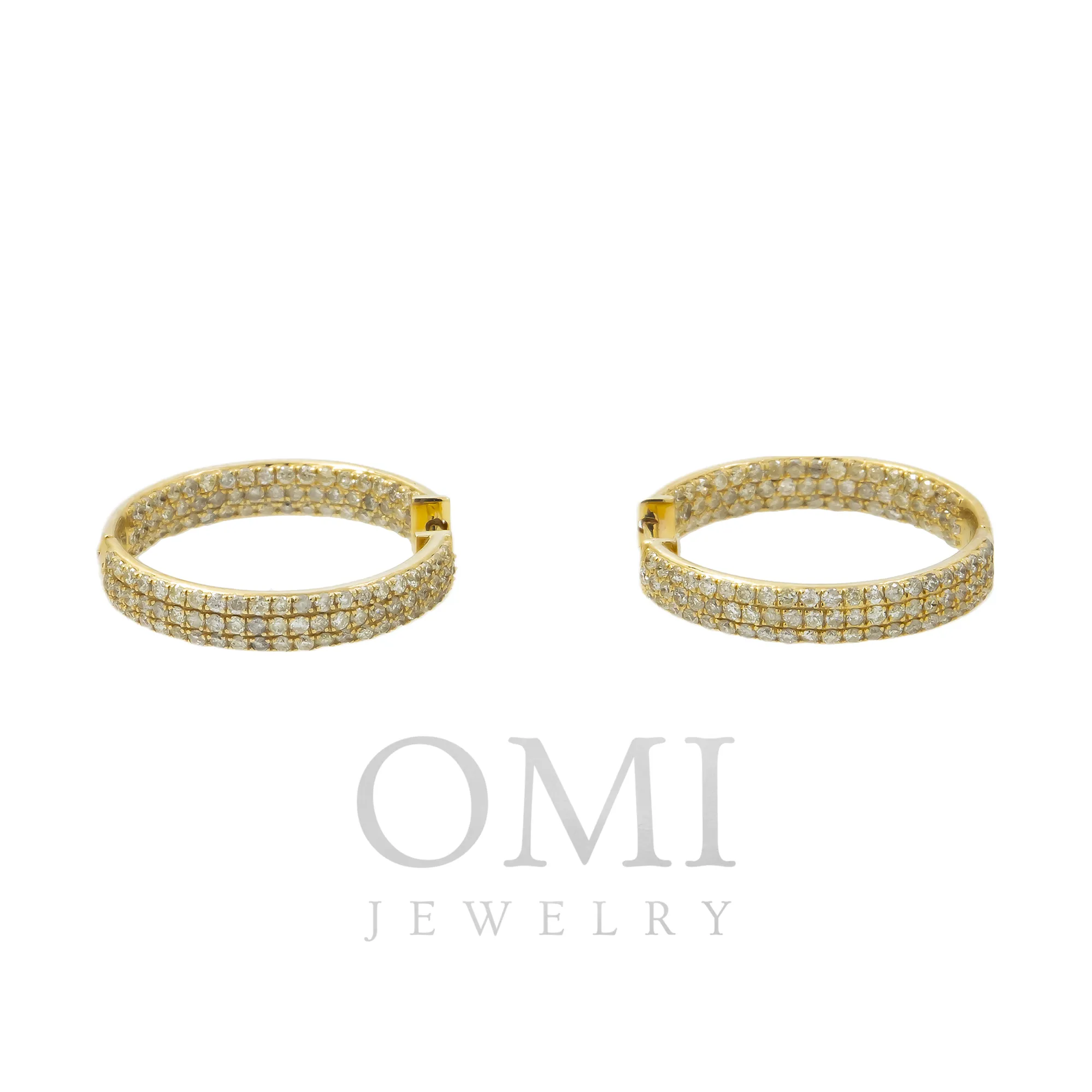 14K GOLD DIAMOND HOOP EARRINGS 1.14 CTW