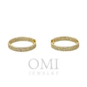 14K GOLD DIAMOND HOOP EARRINGS 1.14 CTW