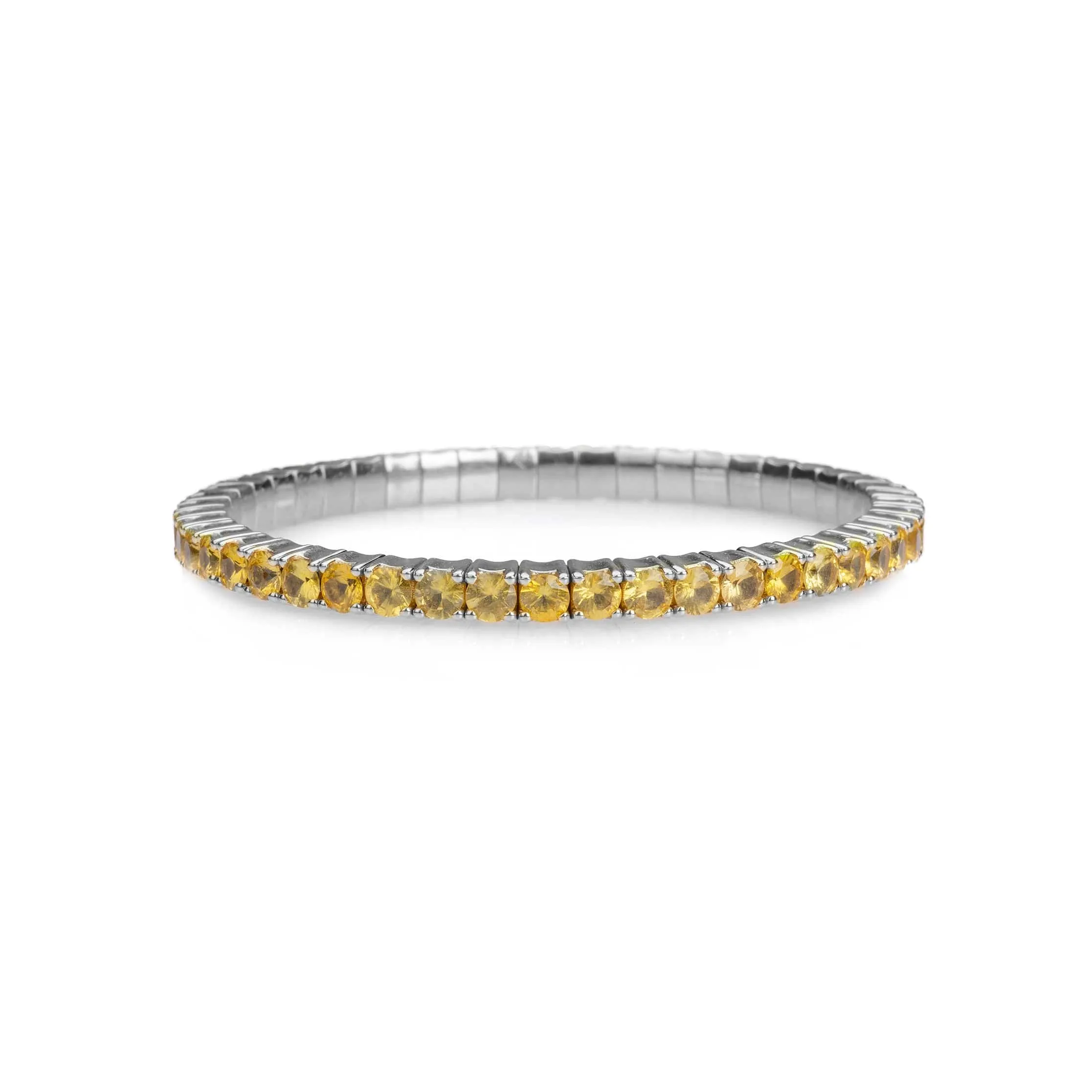 18K Stretch & Stack Yellow Sapphire Tennis Bracelet, 8.55-18 Carats