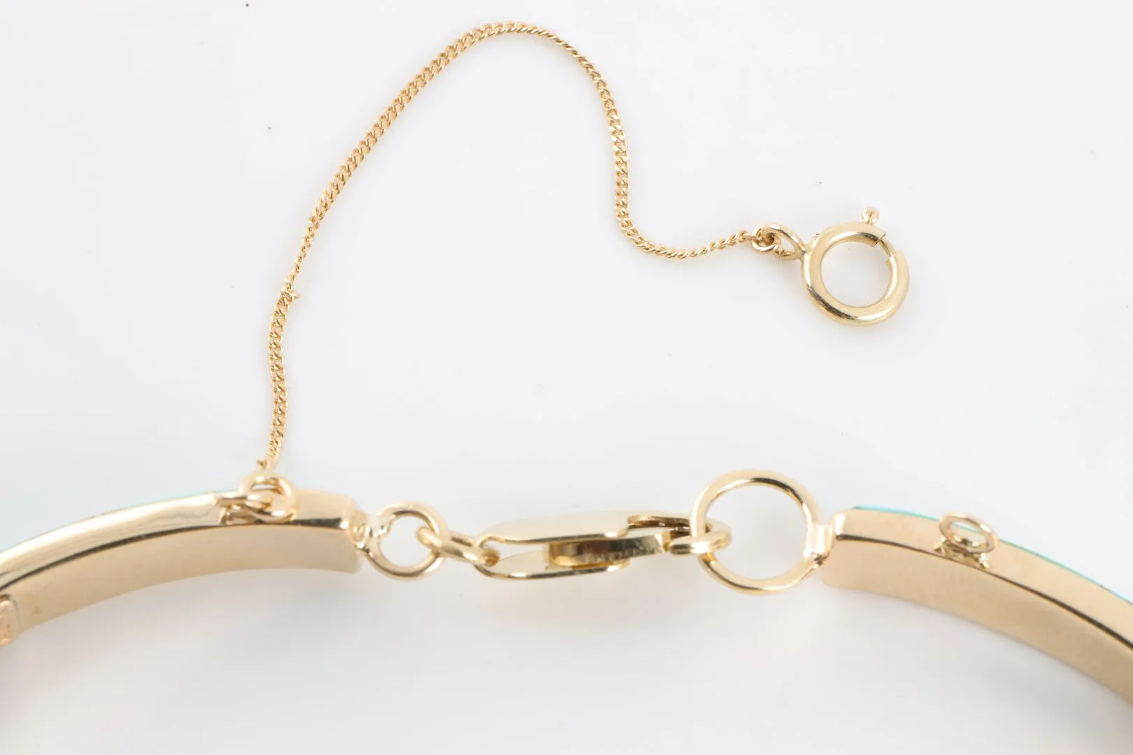 7" 14k Yellow Gold Turquoise Bracelet (18.47g.)