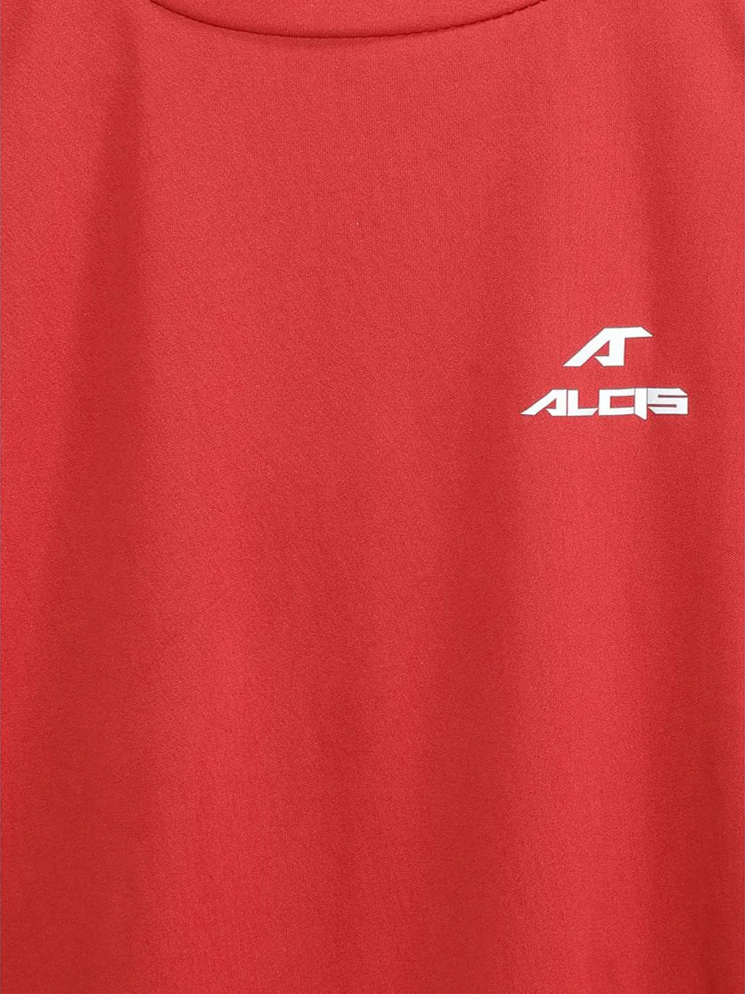 Alcis Boys Red Solid Slim Fit Round Neck T-shirt