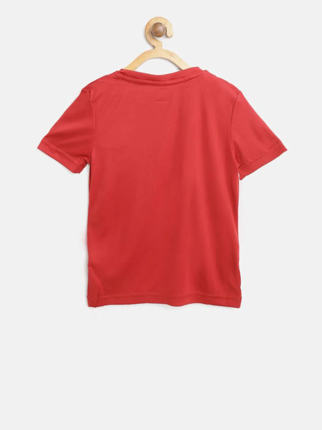 Alcis Boys Red Solid Slim Fit Round Neck T-shirt