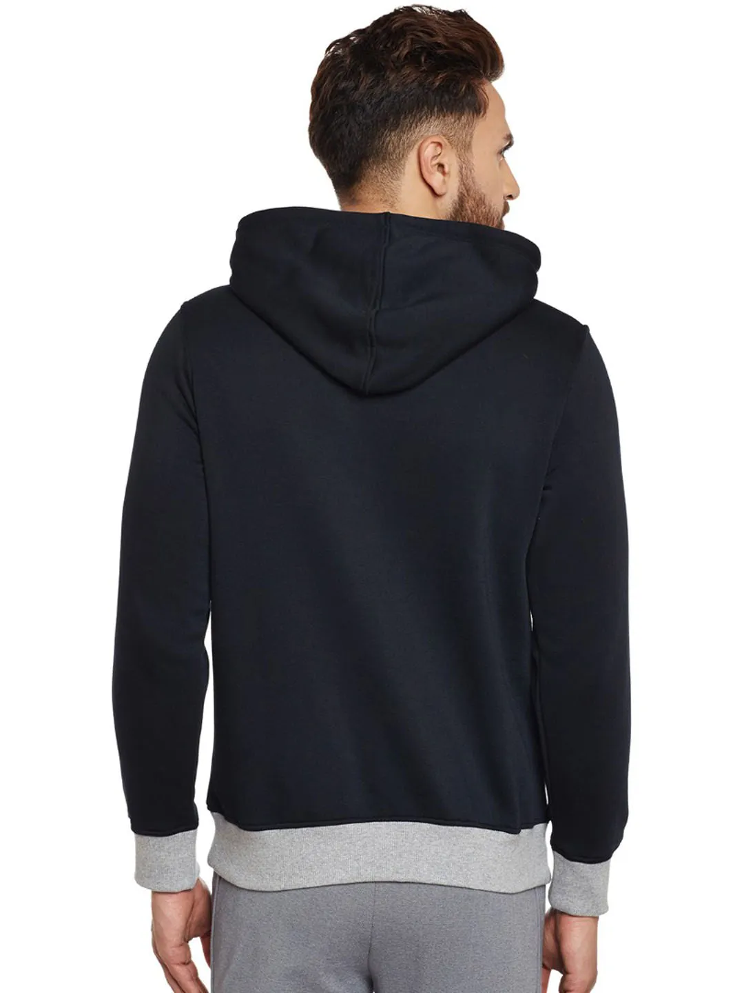 Alcis Men Black Printed Hooded Sweatshirt 156MSS237