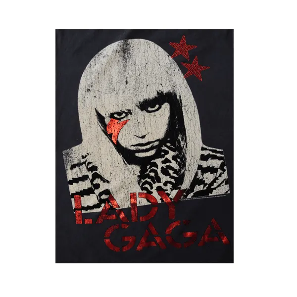 Amplified - Women's Lady Gaga Stars T-Shirt - Charcoal