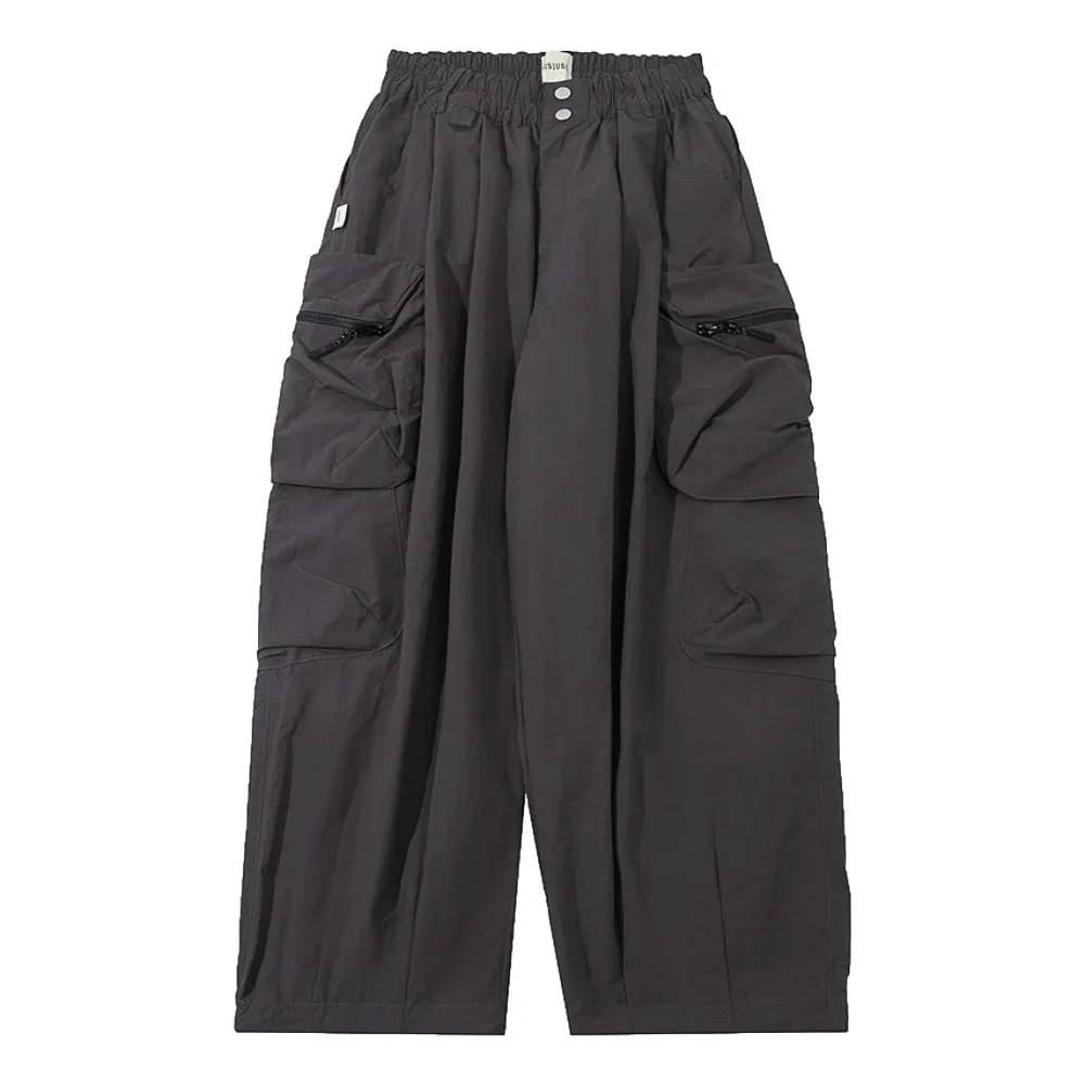 A[S]USL NYLON SQUARE POCKET PANTS-CHARCOAL