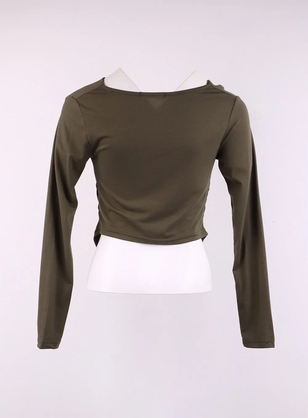 Asymmetrical Draped Crop Top CJ426