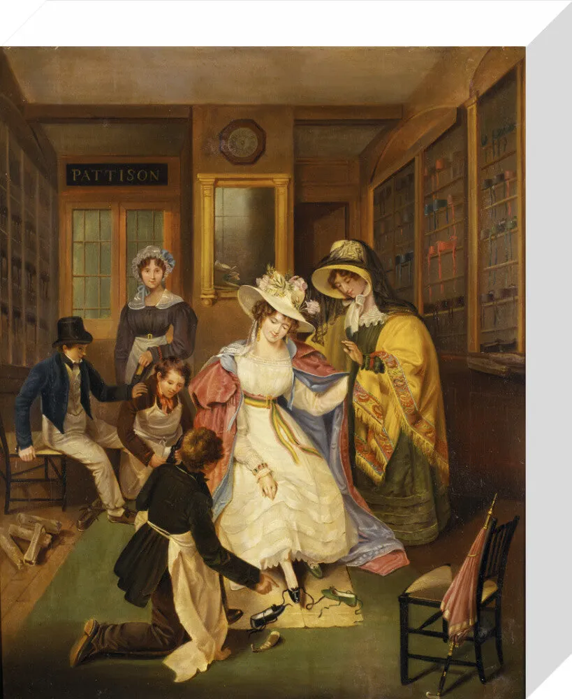 AT THE SHOEMAKERS, English c.1825 (anon) Pattison's Shoe Shop, 129 Oxford Street