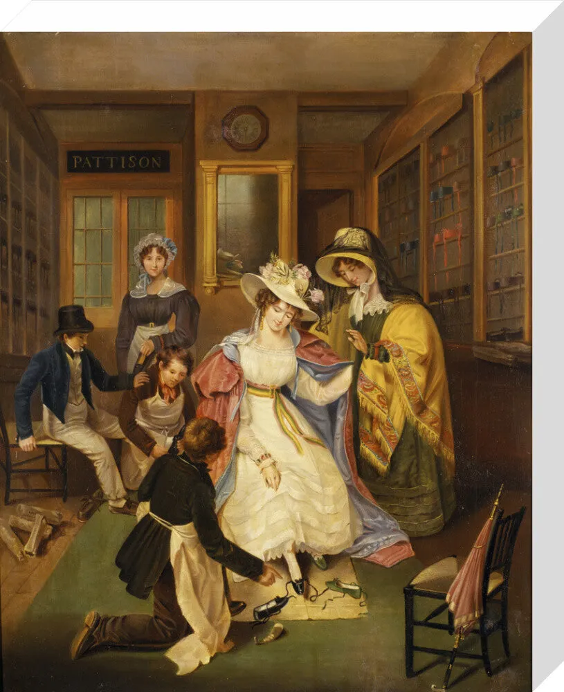 AT THE SHOEMAKERS, English c.1825 (anon) Pattison's Shoe Shop, 129 Oxford Street