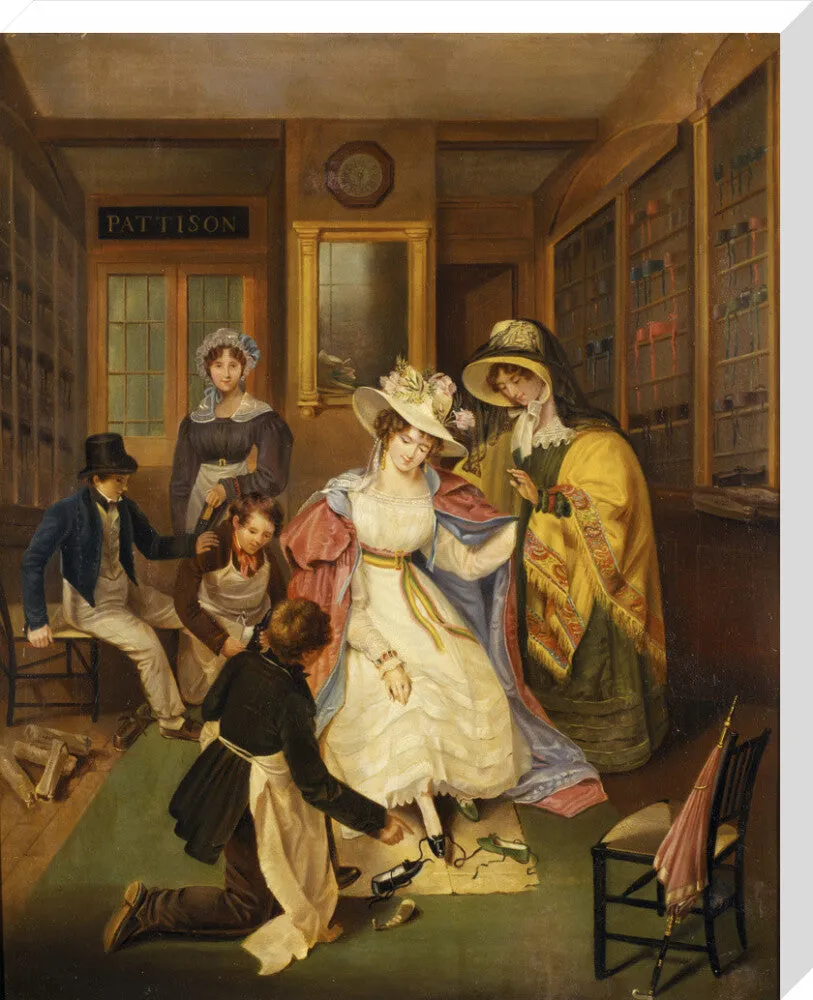 AT THE SHOEMAKERS, English c.1825 (anon) Pattison's Shoe Shop, 129 Oxford Street