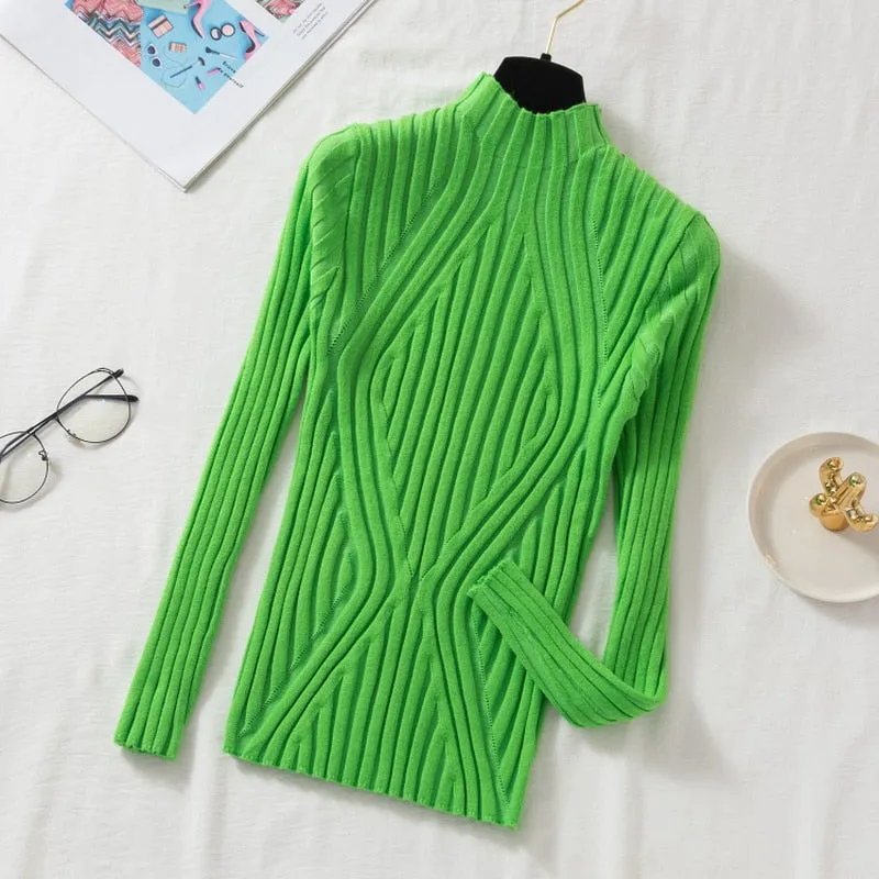 Autumn Knitted Sweater Women Pullover Long Sleeve Lady  Sweater