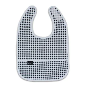 Baby Bib Tyoub Stay-dry Waterproof Fabric - Black White Check