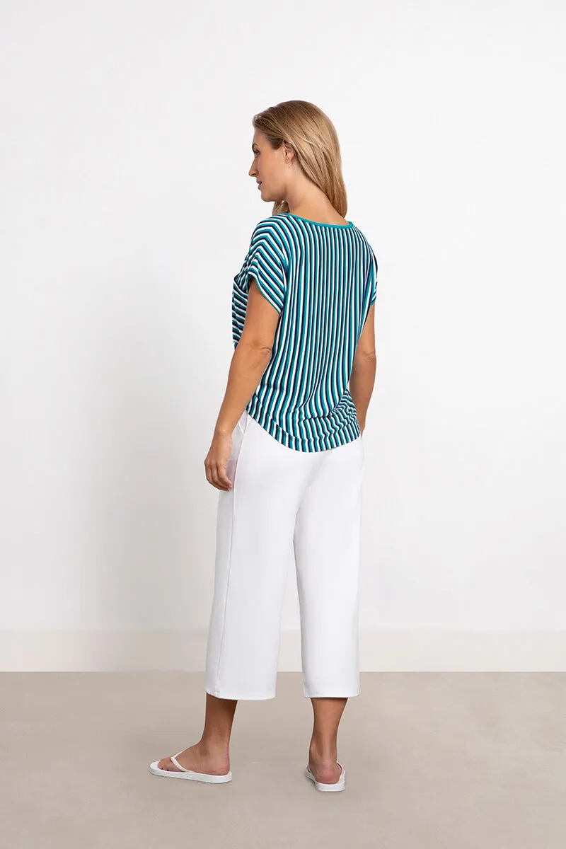 Bamboo Dolman Pocket Top | Blue Multi