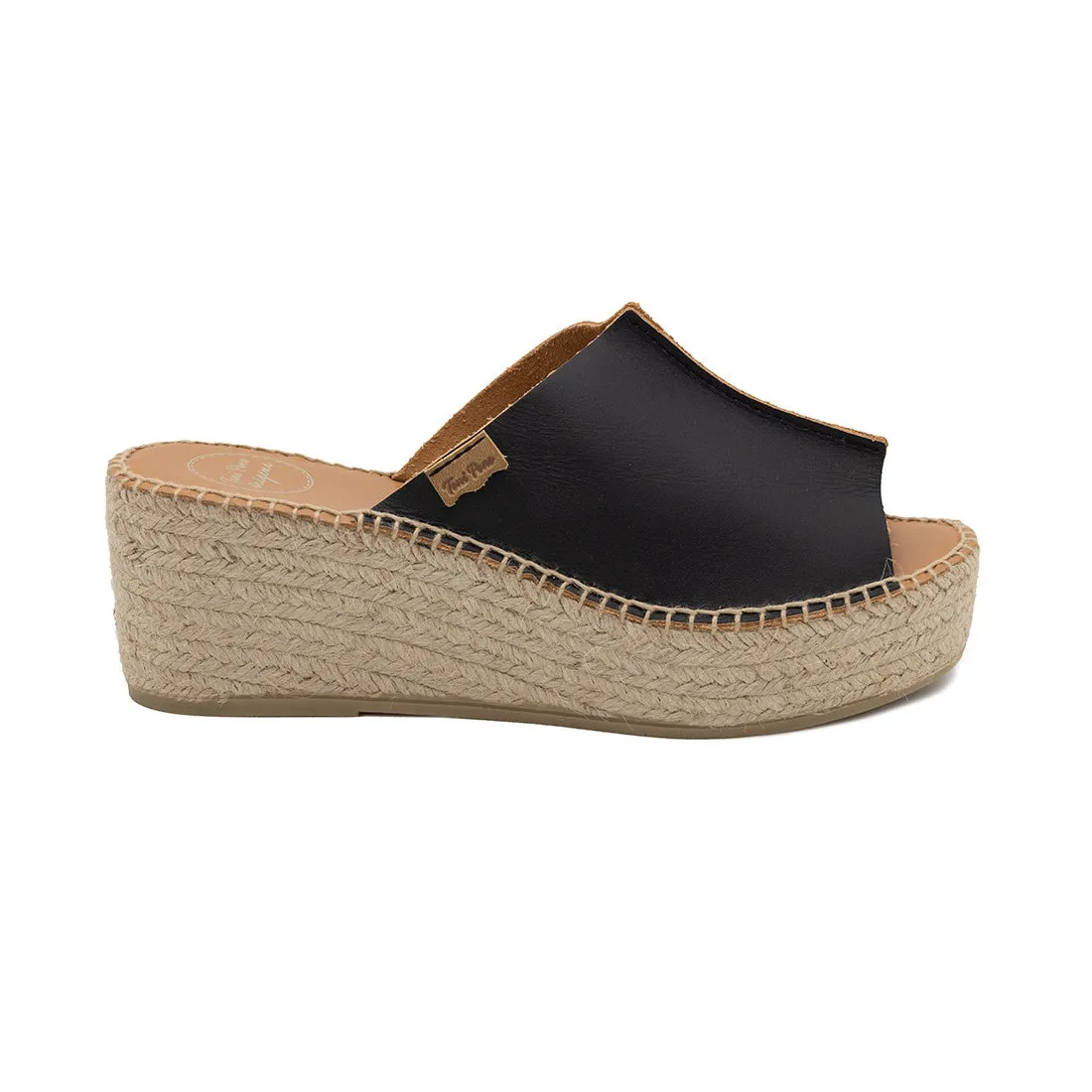 Basic Open Toe Leather Sandal Espadrille for Women - Ivonne