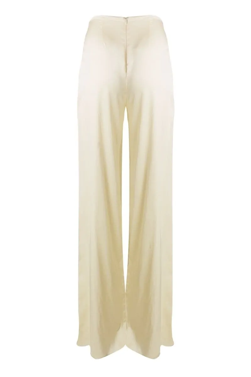 BASIL OFF-WHITE SILK PANTS