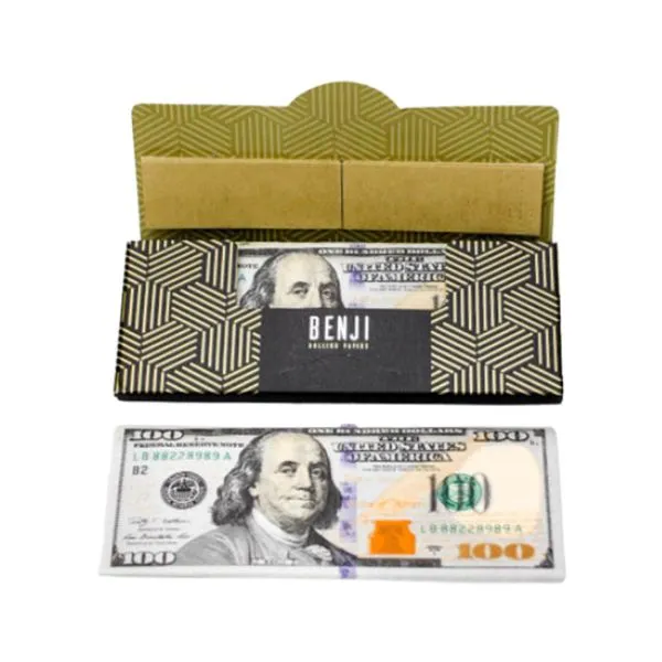 BENJI $100 BILL Printed Rolling Paper with Filter Tips