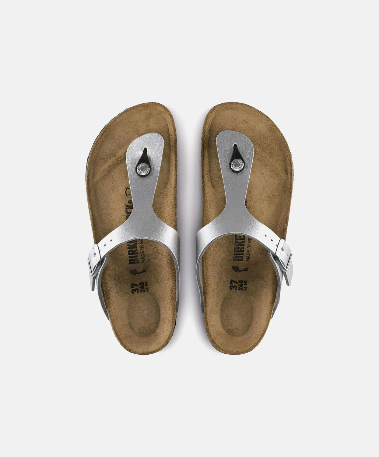 Birkenstock Gizeh Birko-Flor Silver Sandals