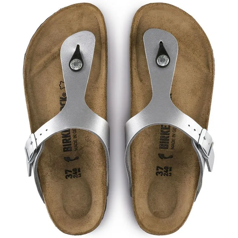 Birkenstock Gizeh Birko-Flor Silver Sandals