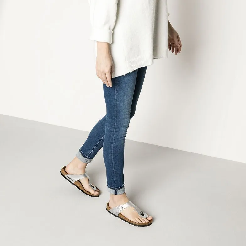 Birkenstock Gizeh Birko-Flor Silver Sandals