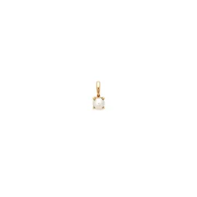 Birthstone Charm | Gold & Pearl