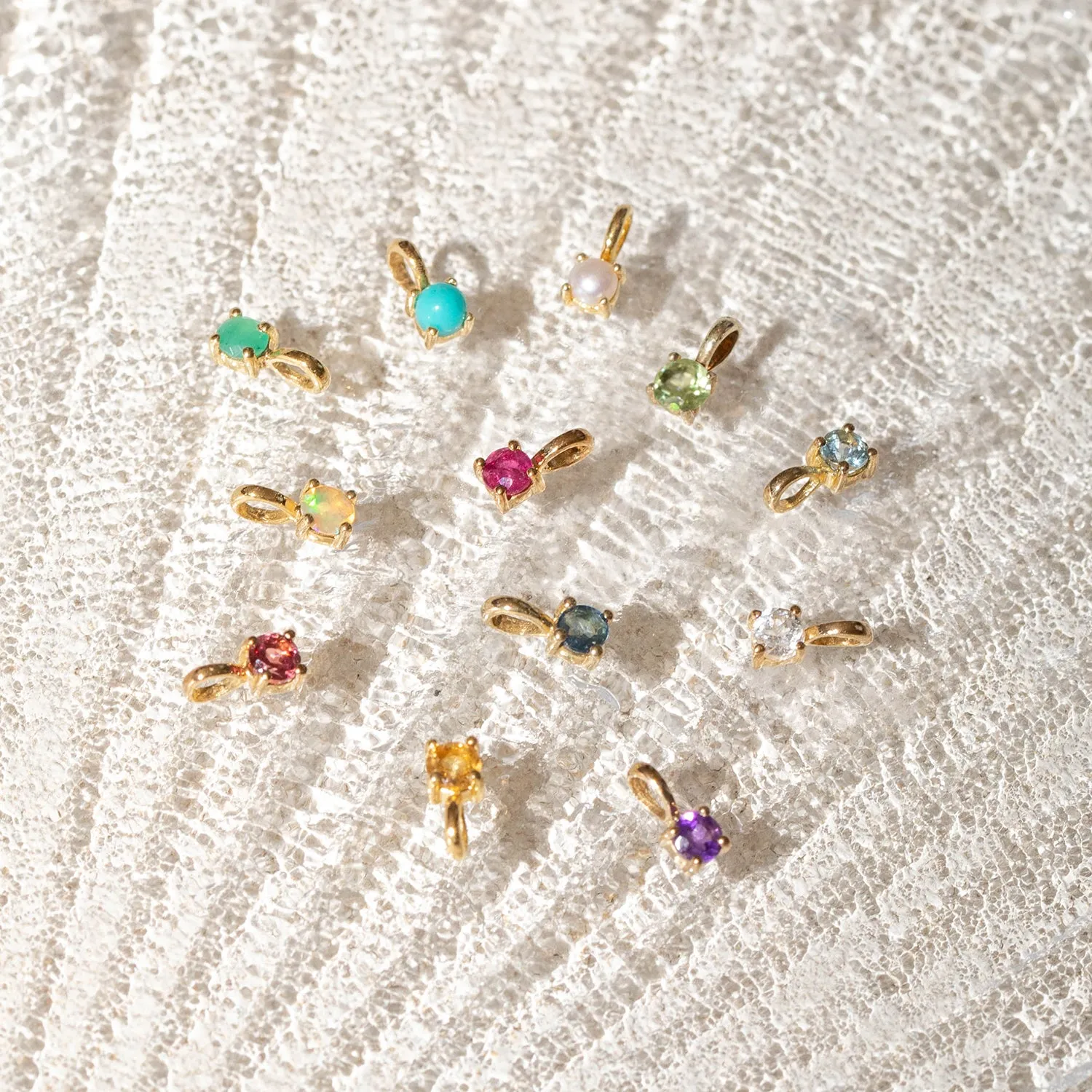 Birthstone Charm | Gold & Pearl