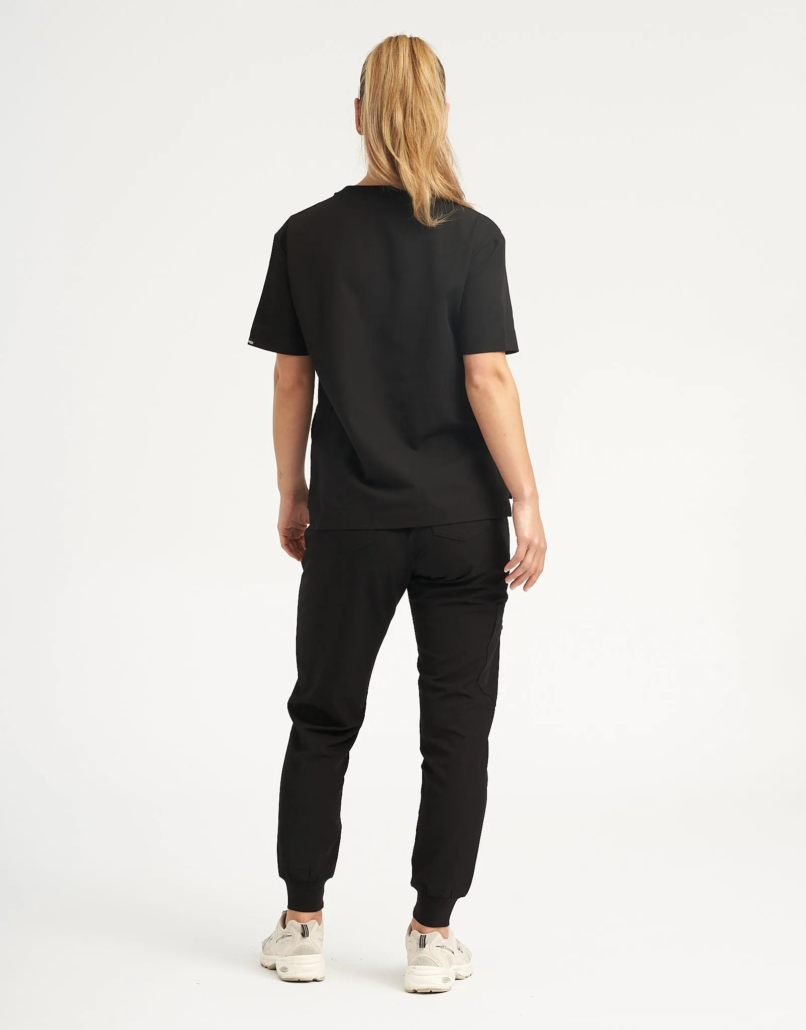 Black Crewneck and Scrub Jogger Set