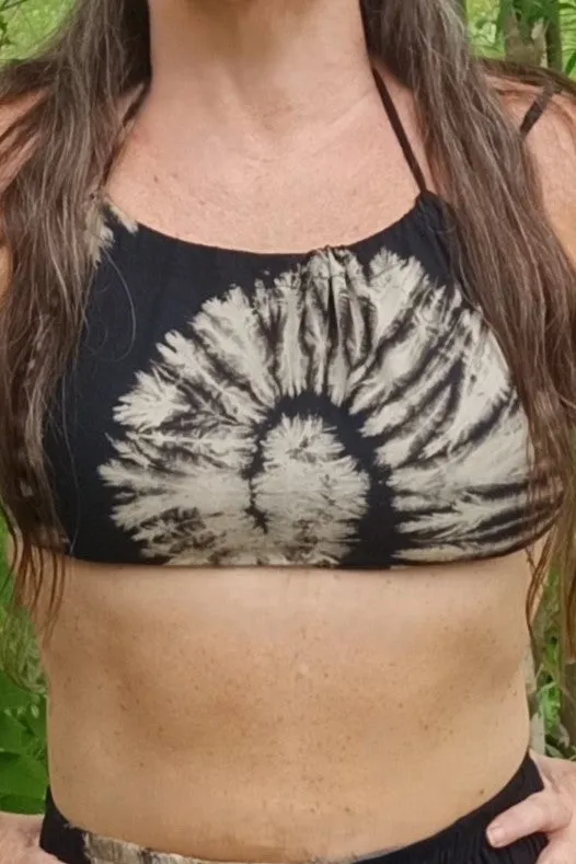 Black Swirl Tie Dye Halter Top