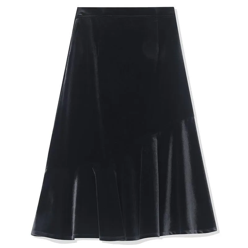 Black Velvet Mermaid Skirt