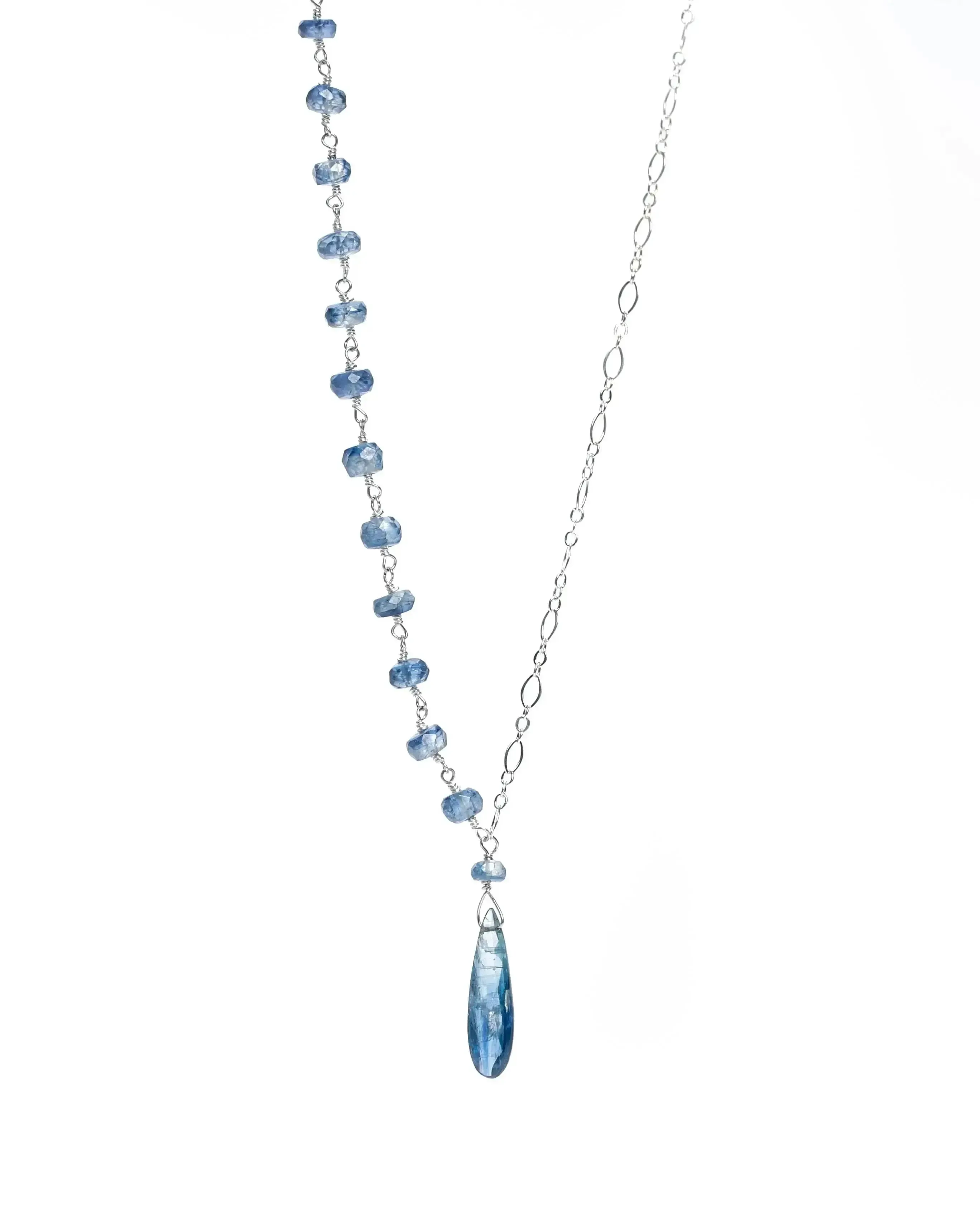 Blue Kyanite Rosary Necklace