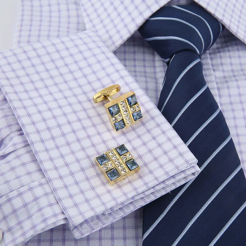 Blue Topaz diamond Cufflinks