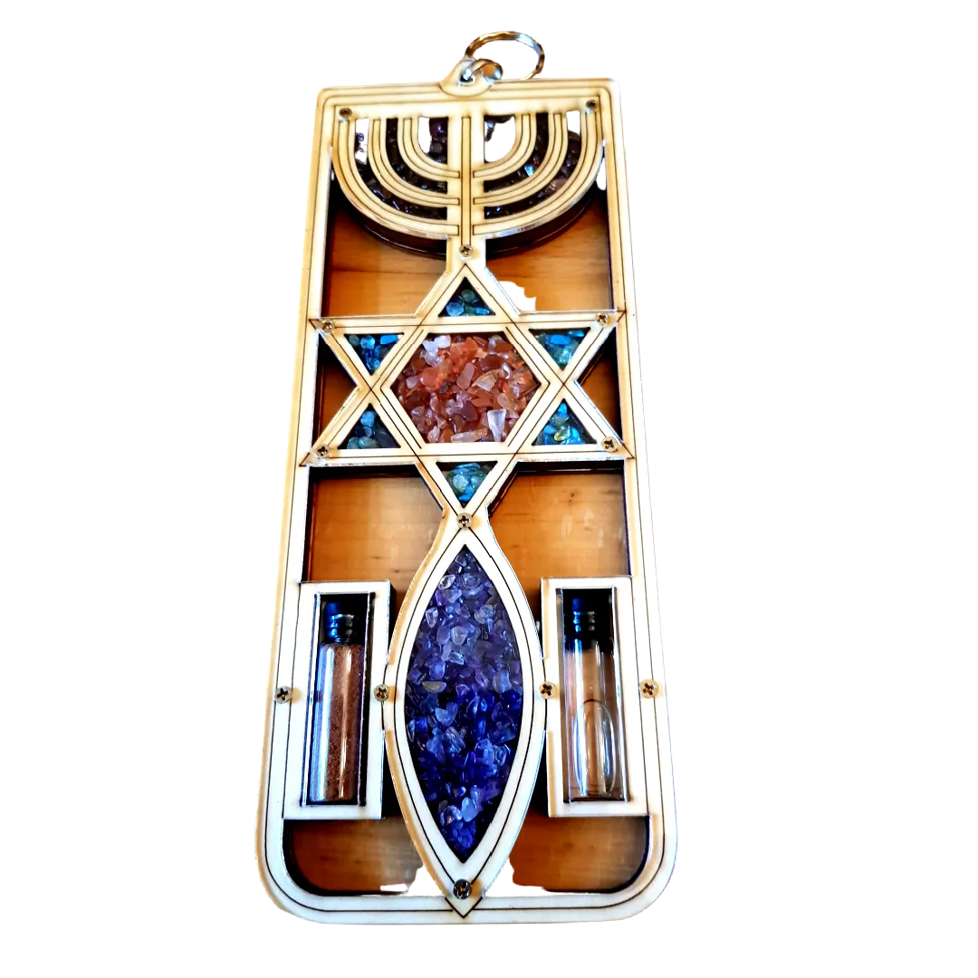 Bluenoemi Messianic Symbol Home Decor Loaves and Fishes Symbol Hand Made in Jerusalem.