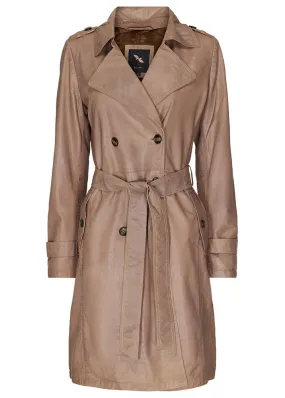 BTF CPH Leather Trenchcoat 100083 Satin Beige