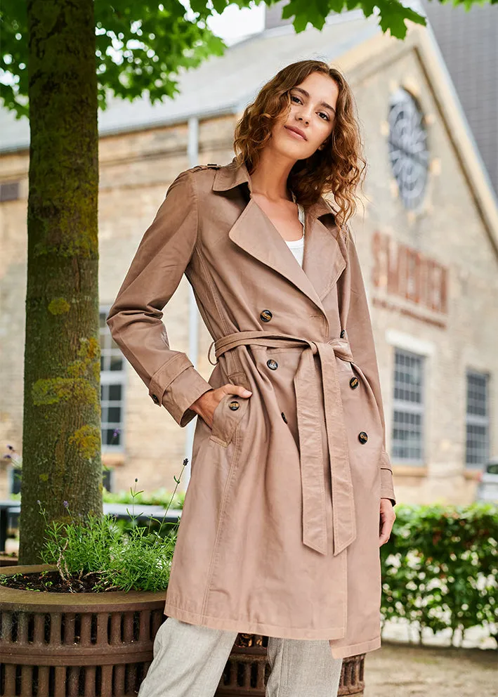 BTF CPH Leather Trenchcoat 100083 Satin Beige