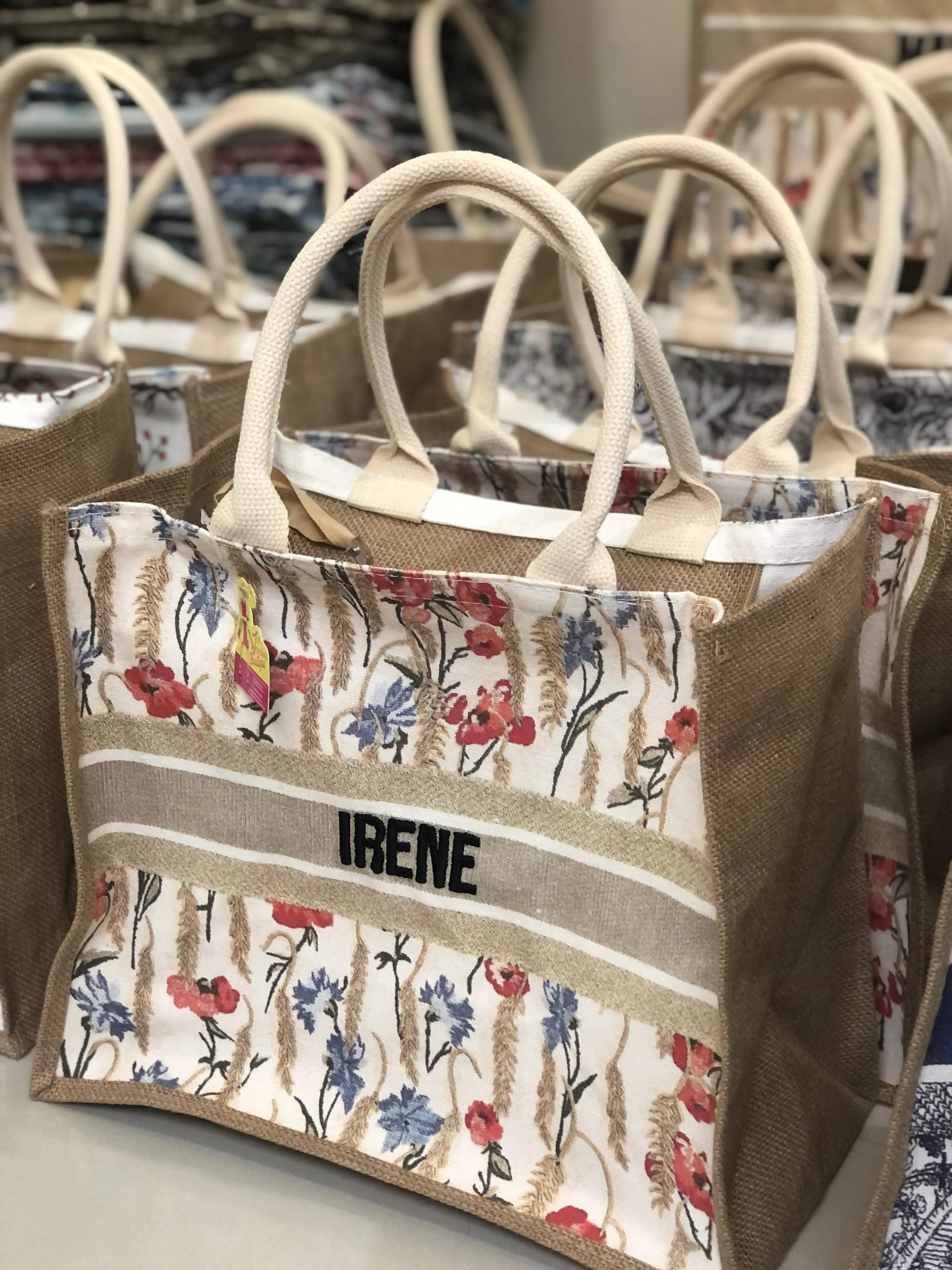 Burlap Book Tote