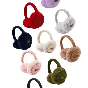 C.C Cable Knit Faux Fur Earmuff