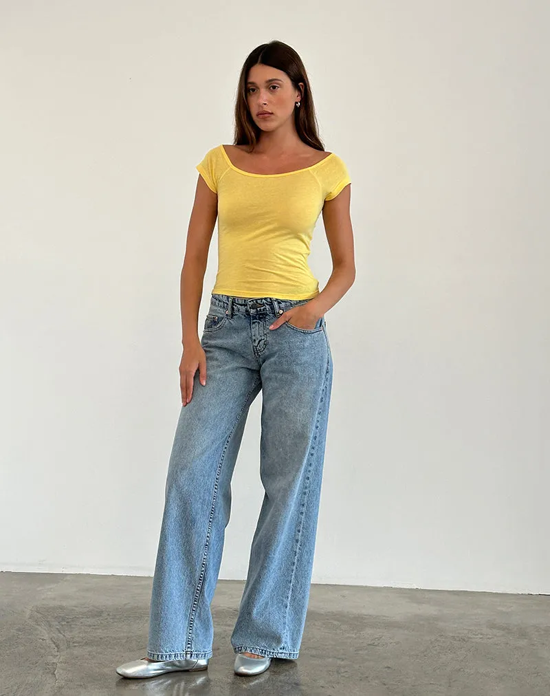 Charya Off Shoulder Top in Lemonade