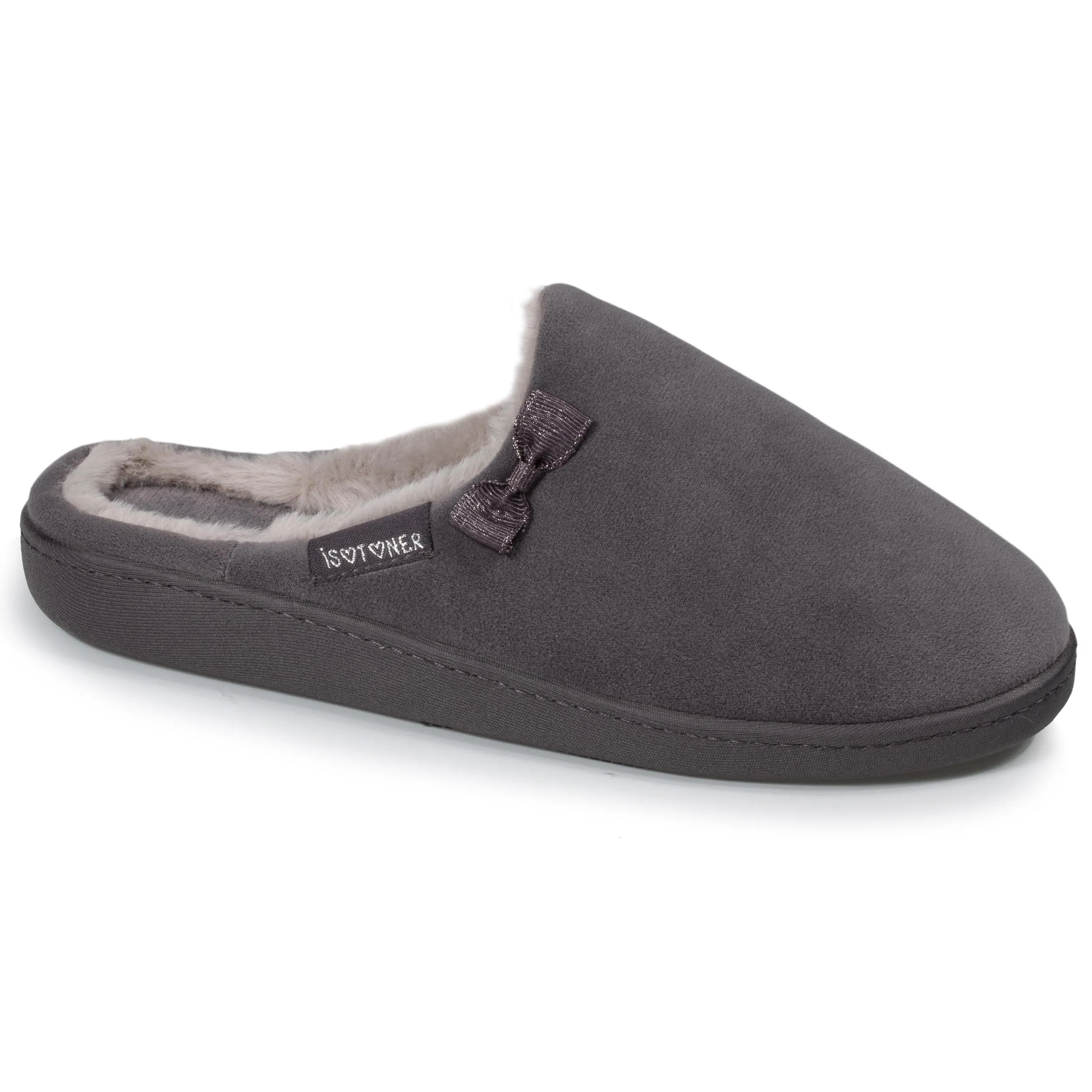 Chaussons mules Femme imitation fourrure Gris