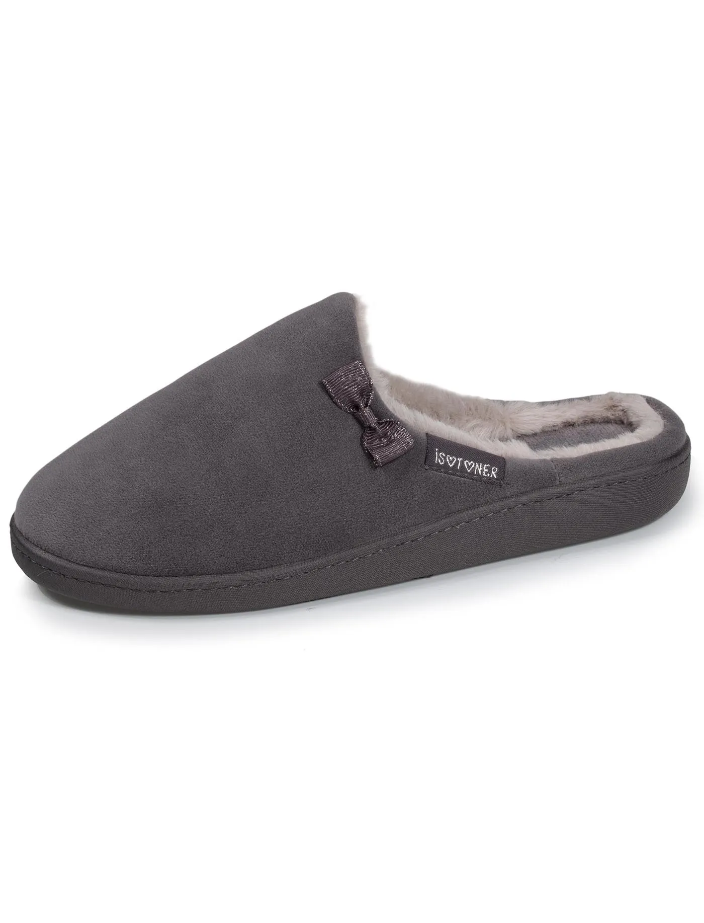 Chaussons mules Femme imitation fourrure Gris