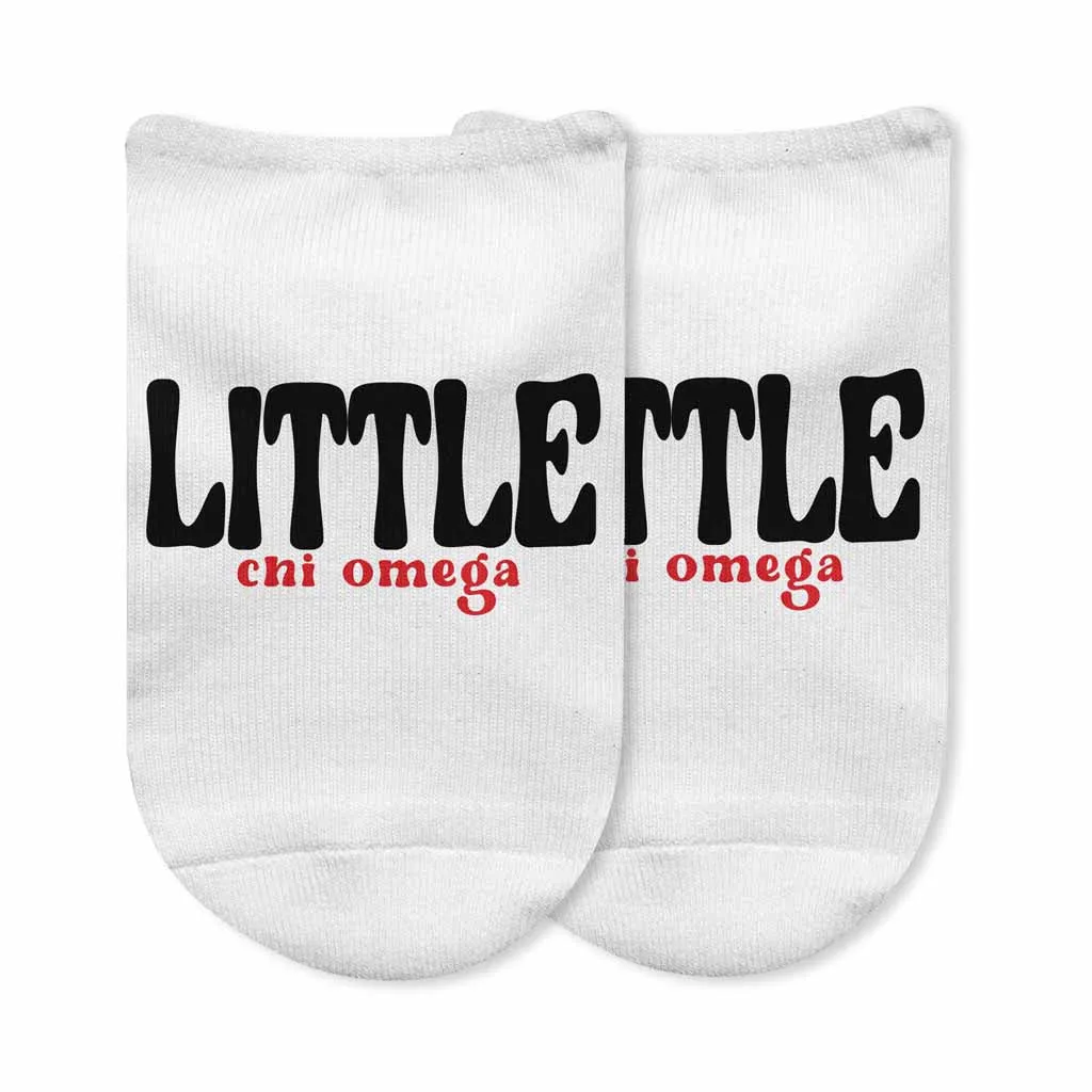 Chi Omega No Show Socks for Bigs and Littles