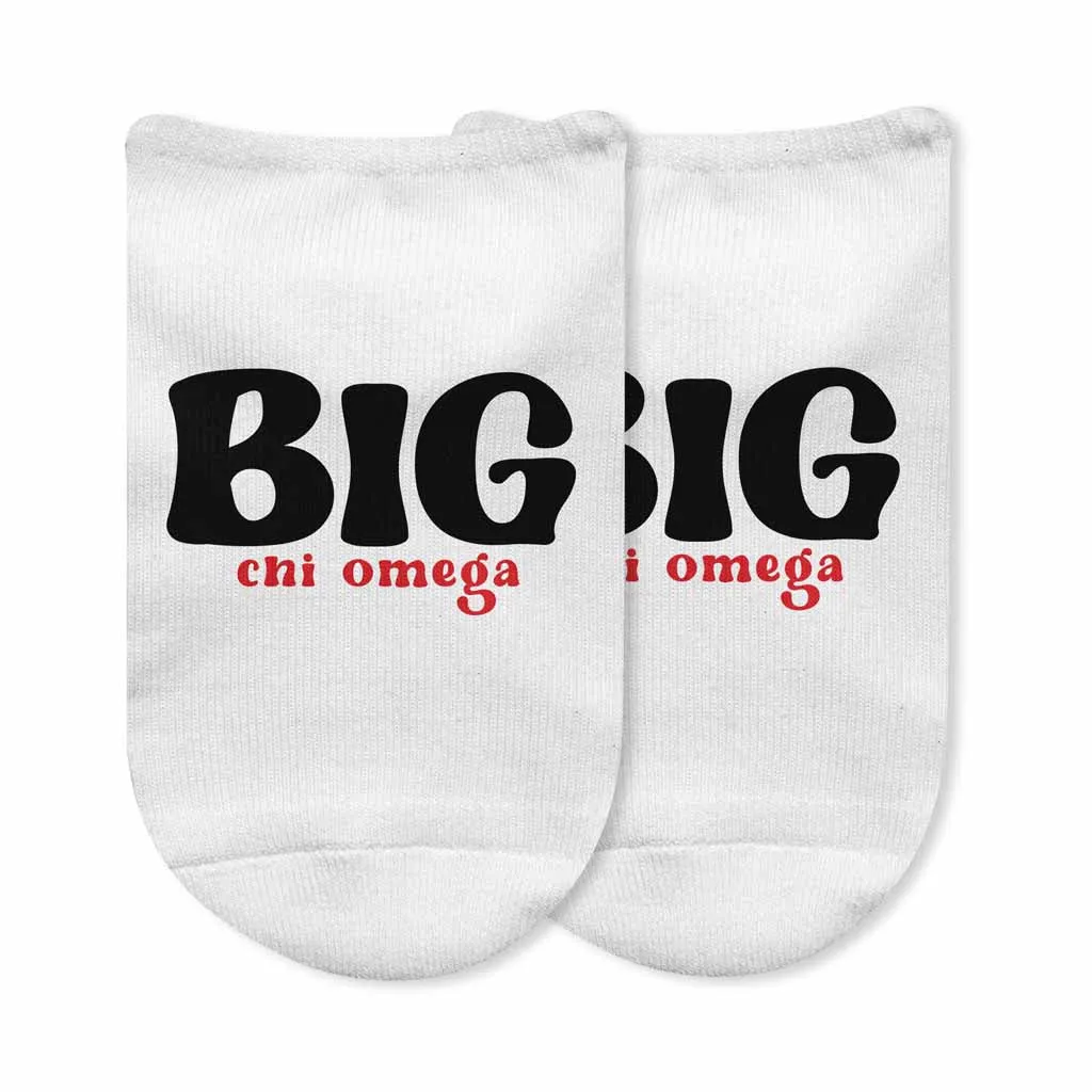 Chi Omega No Show Socks for Bigs and Littles