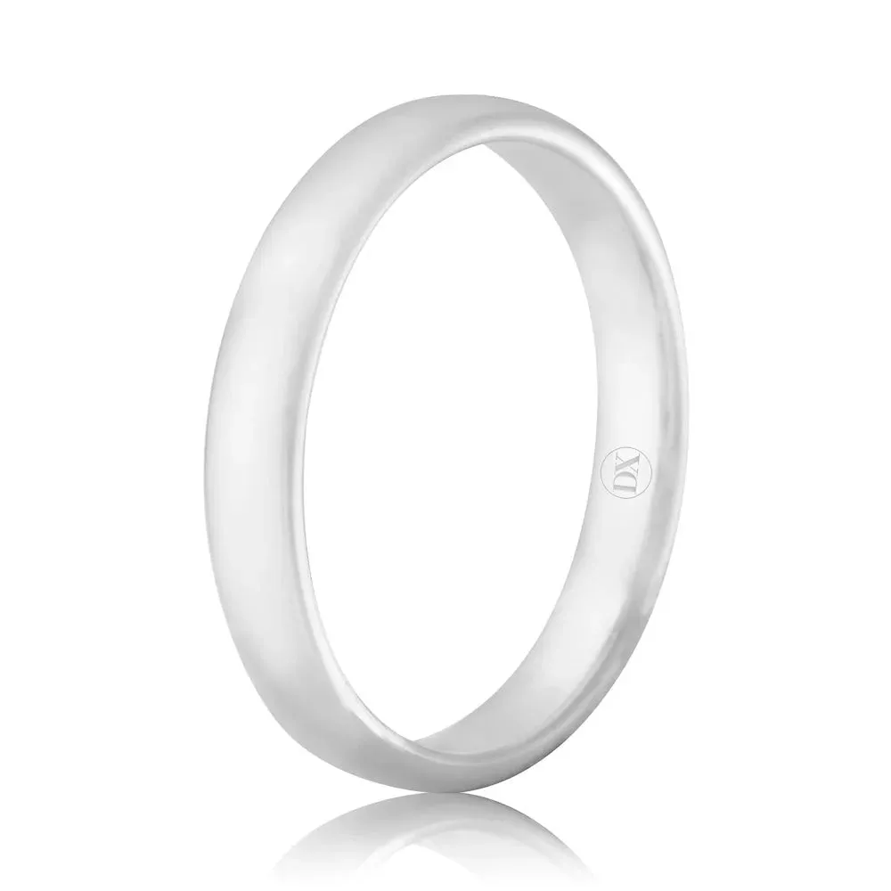 Classic Comfort 3mm - 9ct White Gold