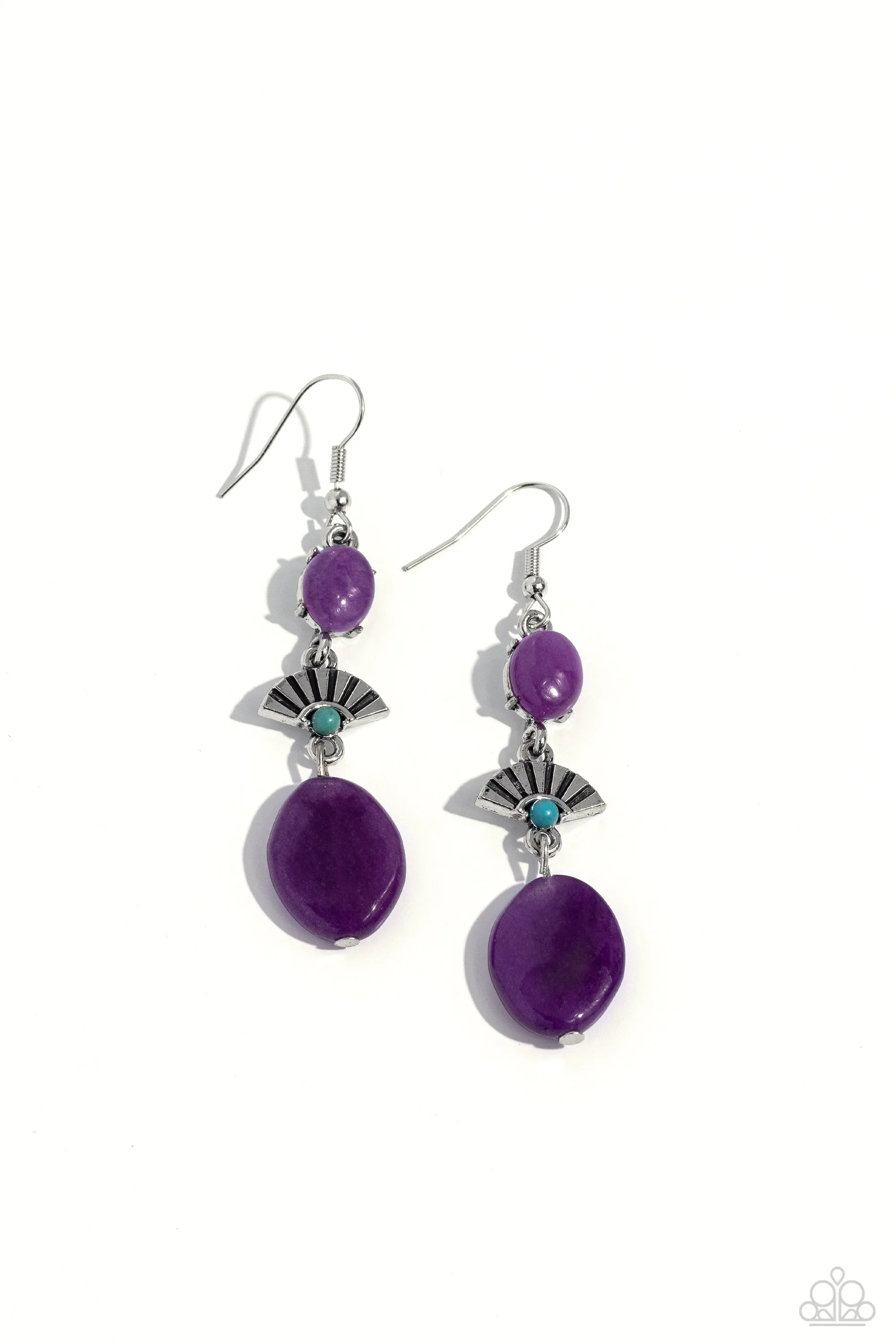 Creative Cascade Purple Amethyst Stone Earrings - Paparazzi Accessories