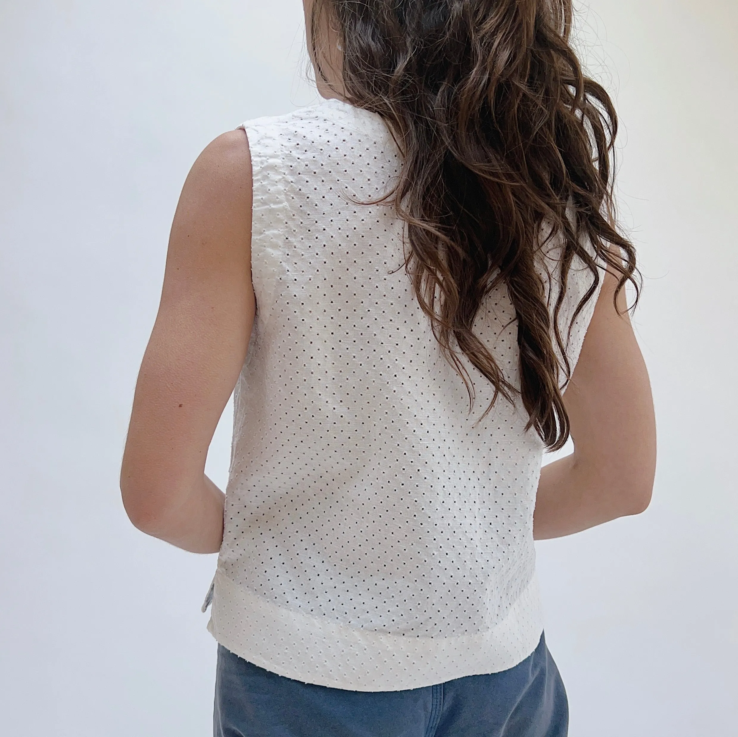 Cut Loose | Boxy Pinhole Tank in White