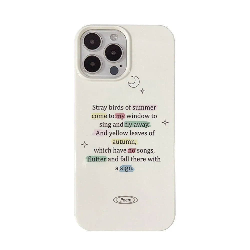 Cute Phone Cases for iPhone 14 13 12 11 Pro Max Xr Xs Max 7 8 14 Plus - Retro Starry Sky Romantic Poems Art