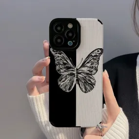 Cute Phone Cases for iPhone 14 Pro Max, 13, 12, 11, XS, XR, 7, 8 Plus - Fashion Butterfly Leather