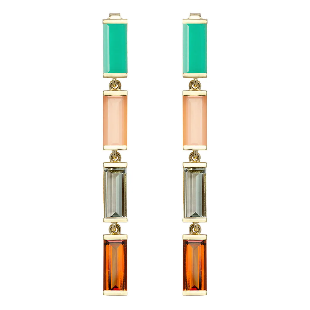 DECO MAXI BAGUETTE MULTICOLOR EARRINGS