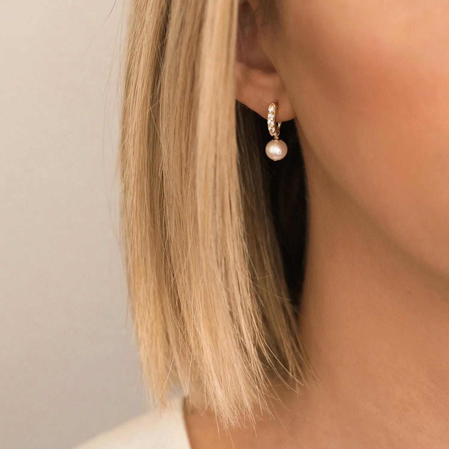 Demi Pearl Hoops | Pearl