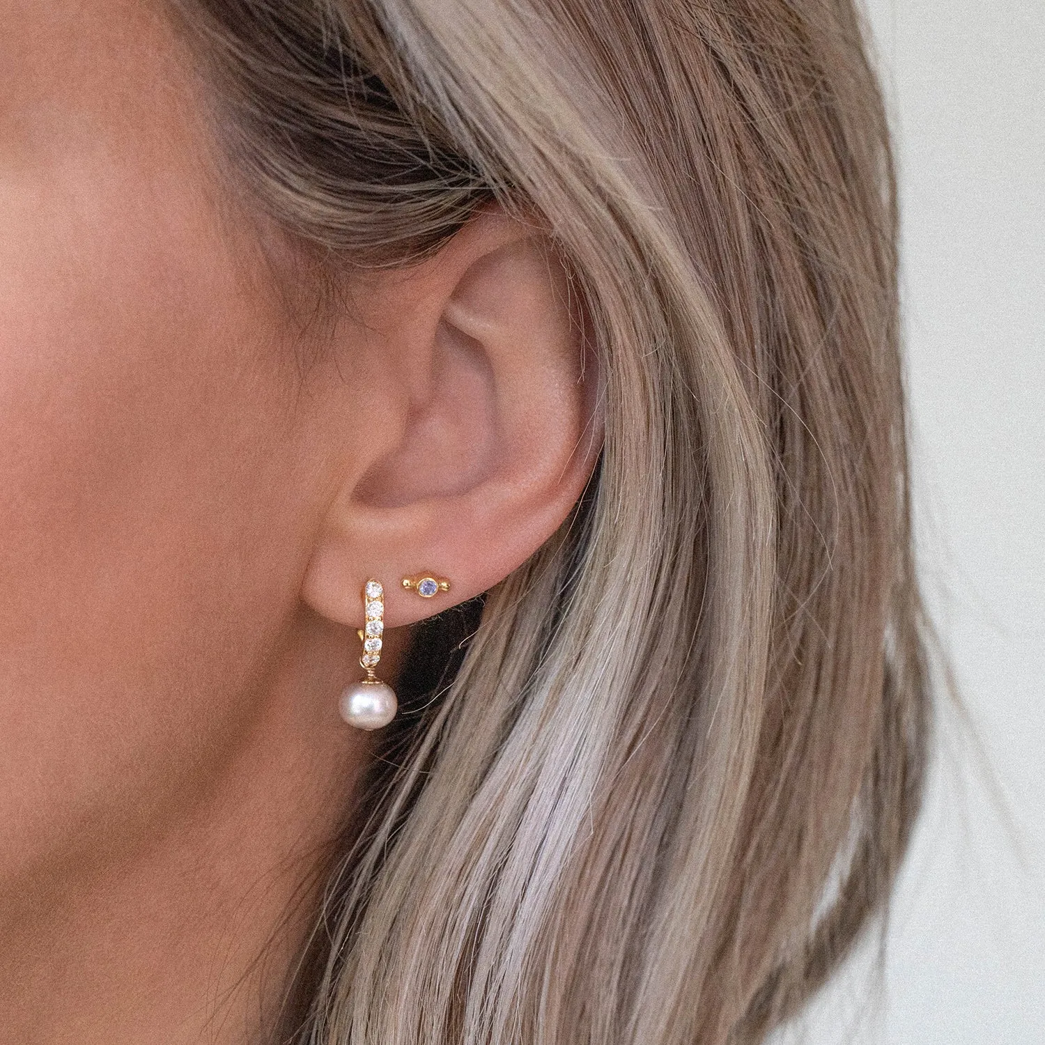 Demi Pearl Hoops | Pearl